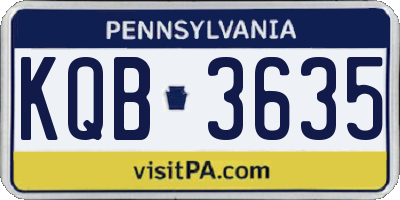PA license plate KQB3635