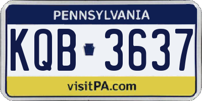 PA license plate KQB3637