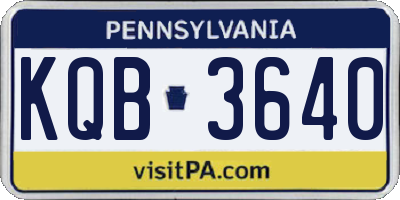 PA license plate KQB3640