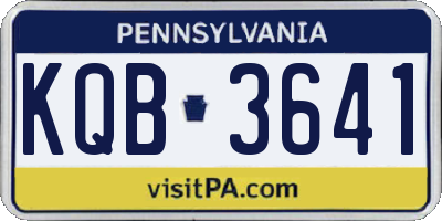 PA license plate KQB3641