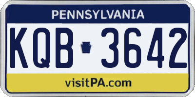 PA license plate KQB3642