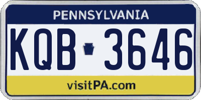 PA license plate KQB3646
