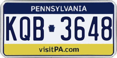 PA license plate KQB3648