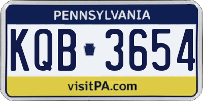 PA license plate KQB3654