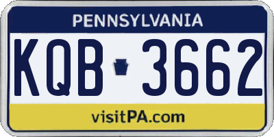 PA license plate KQB3662