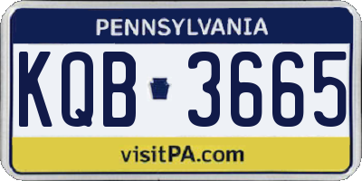 PA license plate KQB3665