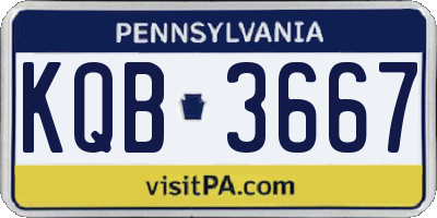 PA license plate KQB3667