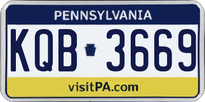 PA license plate KQB3669
