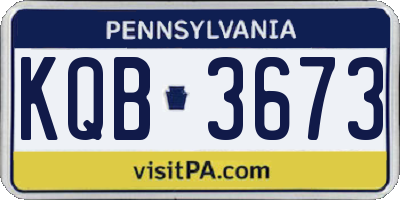 PA license plate KQB3673