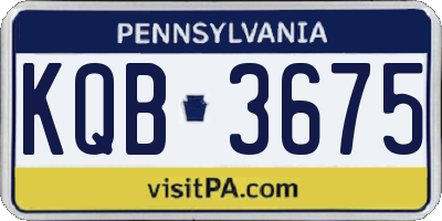 PA license plate KQB3675