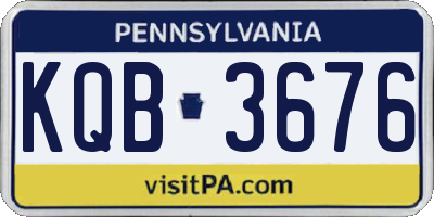 PA license plate KQB3676