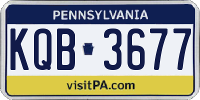 PA license plate KQB3677
