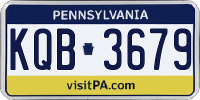 PA license plate KQB3679