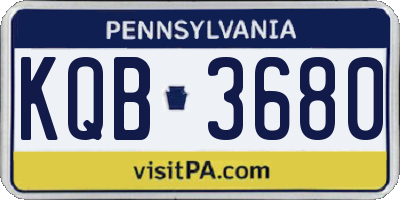 PA license plate KQB3680