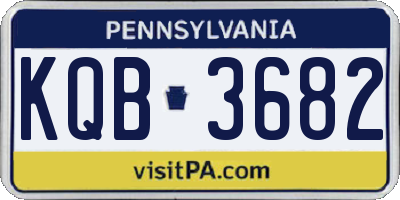 PA license plate KQB3682