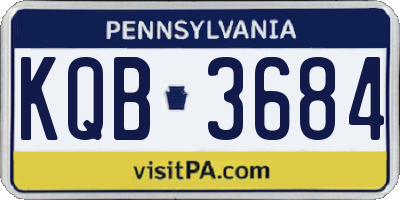 PA license plate KQB3684