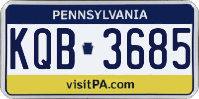PA license plate KQB3685