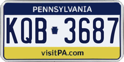 PA license plate KQB3687