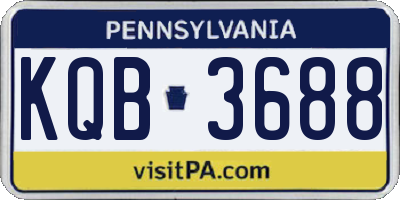 PA license plate KQB3688