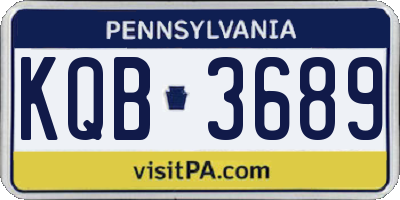 PA license plate KQB3689