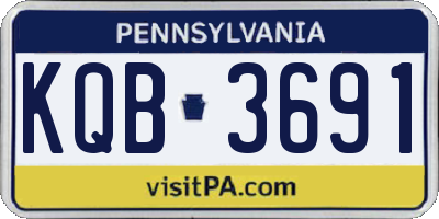 PA license plate KQB3691