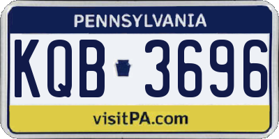 PA license plate KQB3696
