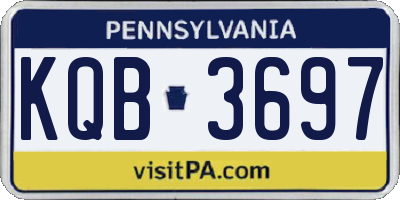 PA license plate KQB3697