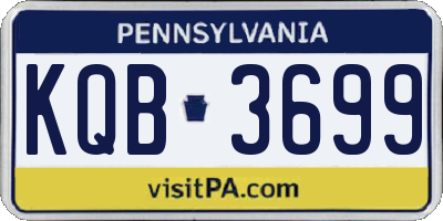PA license plate KQB3699