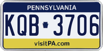 PA license plate KQB3706