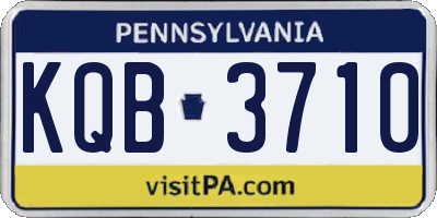 PA license plate KQB3710