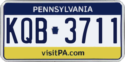 PA license plate KQB3711