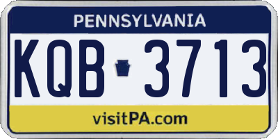 PA license plate KQB3713