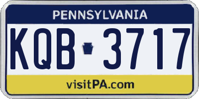 PA license plate KQB3717