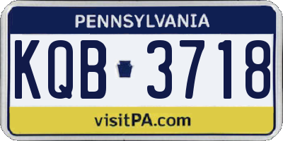 PA license plate KQB3718