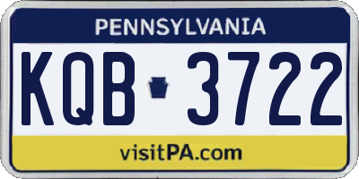 PA license plate KQB3722