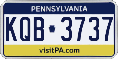 PA license plate KQB3737