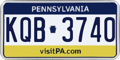 PA license plate KQB3740