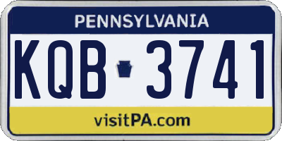 PA license plate KQB3741