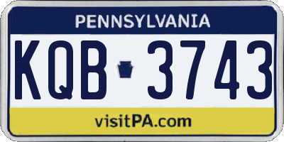 PA license plate KQB3743