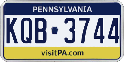 PA license plate KQB3744