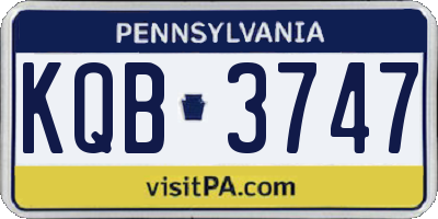 PA license plate KQB3747