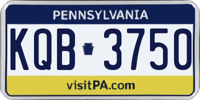 PA license plate KQB3750