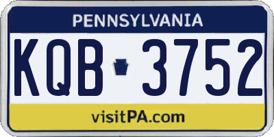 PA license plate KQB3752
