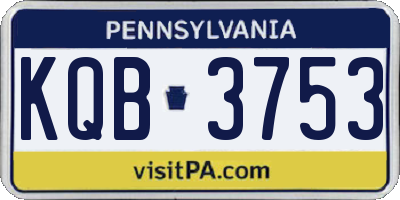 PA license plate KQB3753
