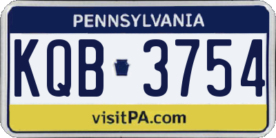 PA license plate KQB3754