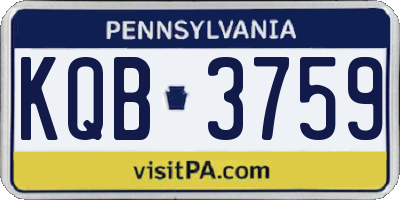 PA license plate KQB3759