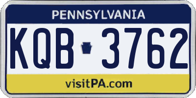 PA license plate KQB3762