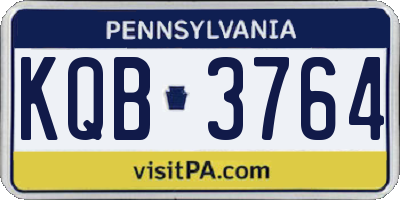 PA license plate KQB3764
