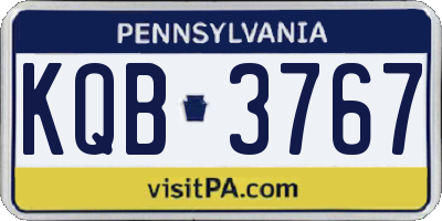 PA license plate KQB3767