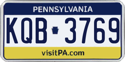 PA license plate KQB3769